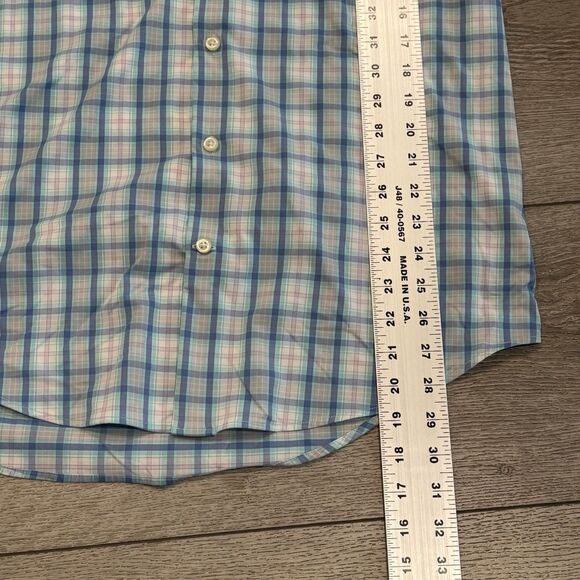 Peter Millar Summer Comfort Mens Large Blue Check Plaid Performance Stretch Golf - Picture 4 of 7
